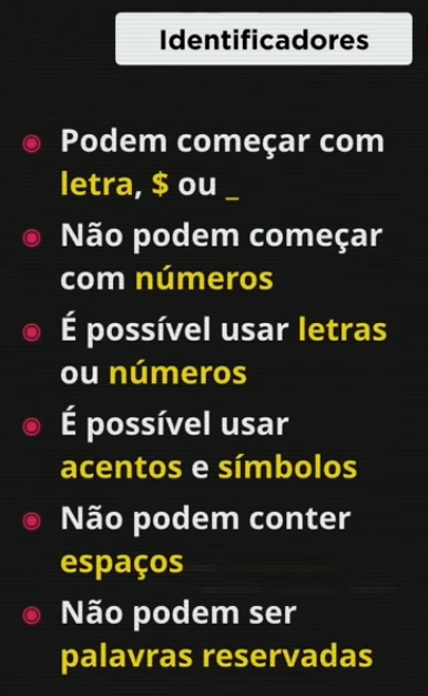 nomeando variáveis